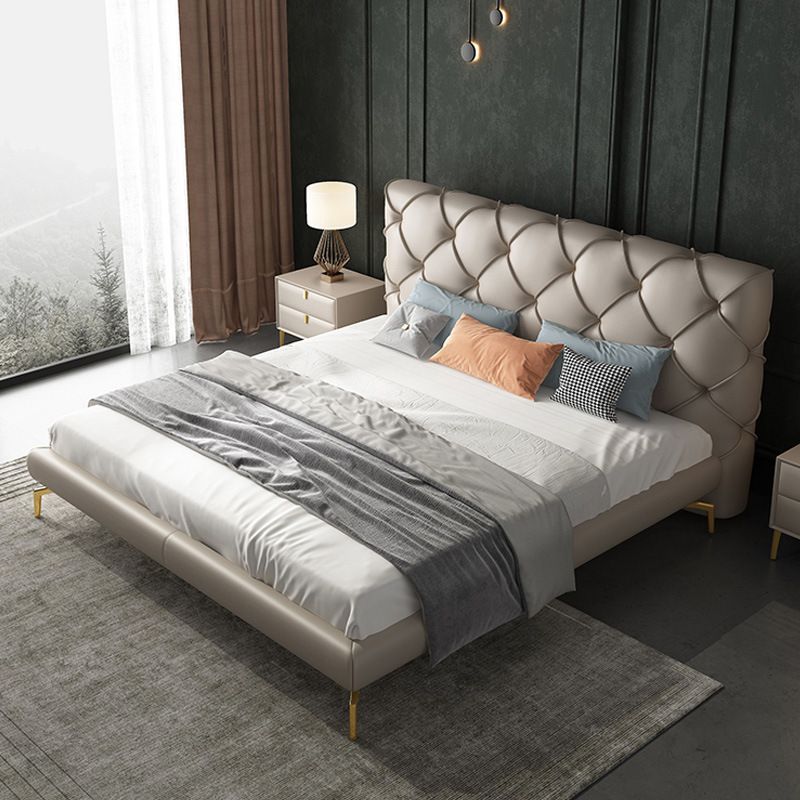 Ivory Tufted Bed