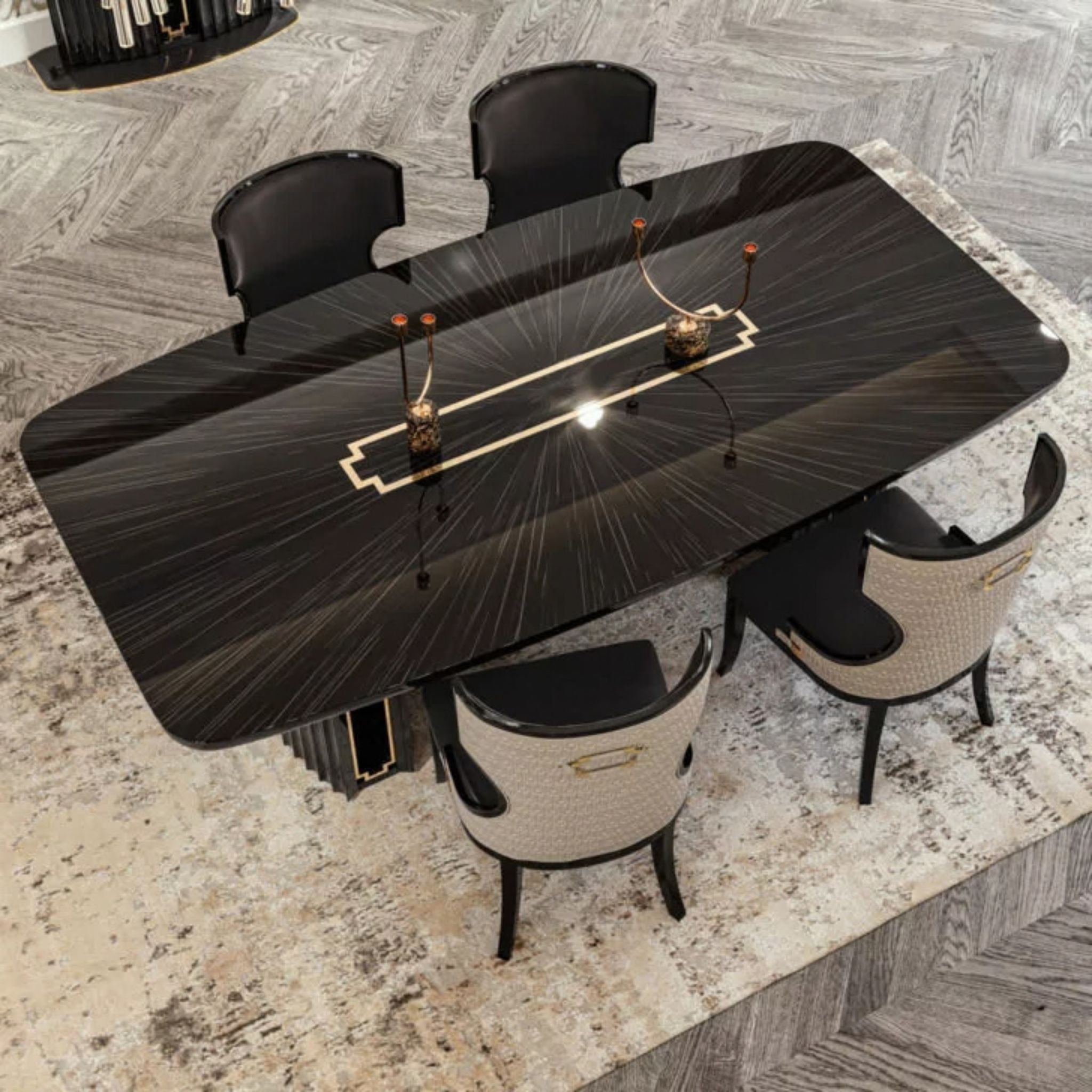 Nero Art Deco Dining Set