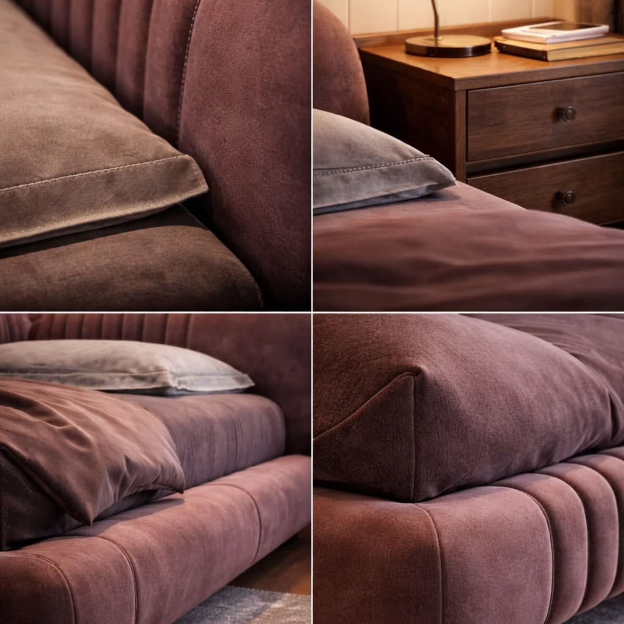 Velvet Channel Curved Bed