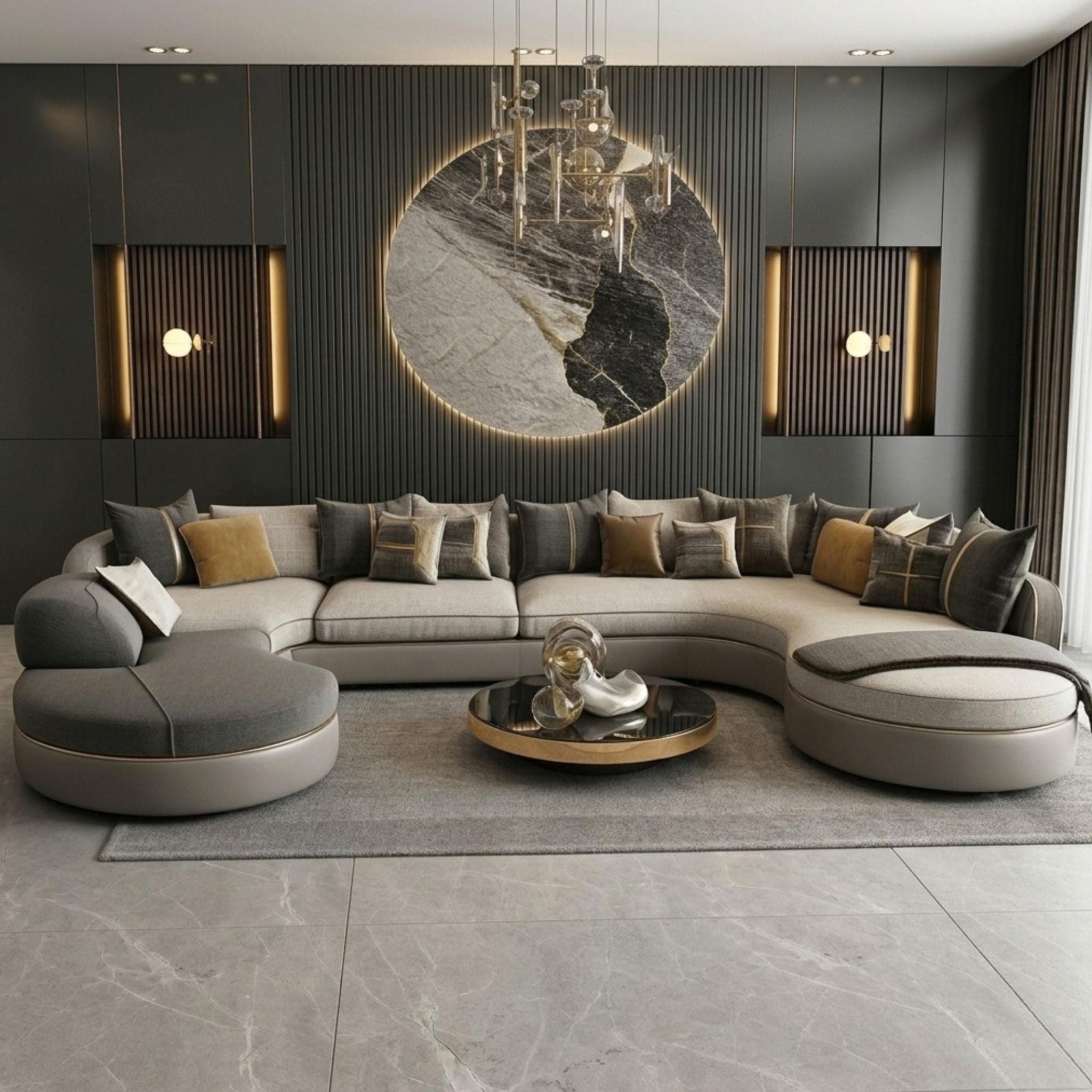 Eclipse Curved Serpentine Sofa